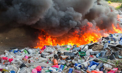 © tearfund Open burning plastic waste tearfund